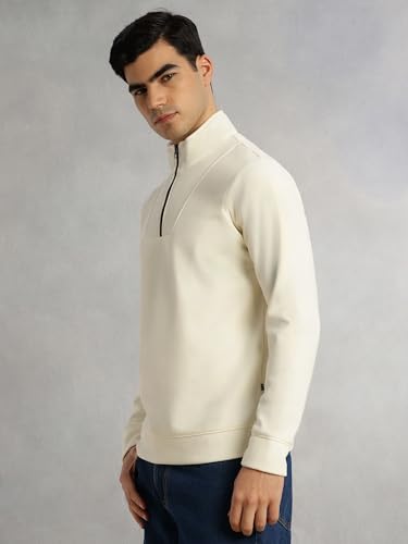 Image of Thomas Scott Men's | Regular Fit | Long Sleeves | High Neck | Solid | 100% Polyester | Knitted | Sweatshirt | Dry Clean Only