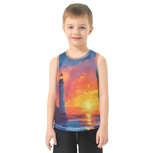 Ocean Sunset Orange Boys Tank Tops Toddler Boys' Assorted Sleeveless Tank Tops for 3-15 Years,3T2