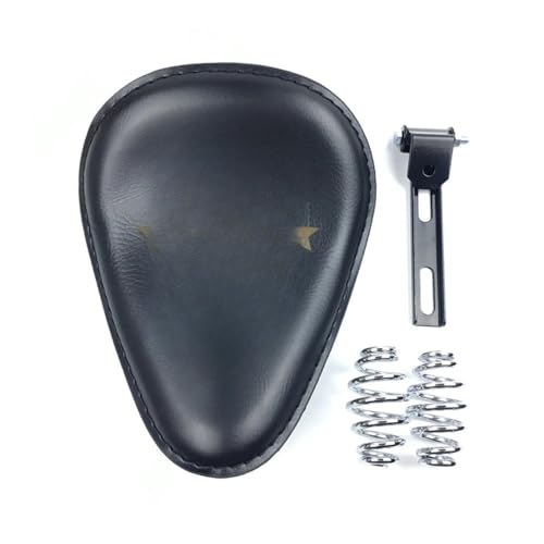 Asiento de calavera en cuero retro con soporte de 3 pulgadas para motos Chopper