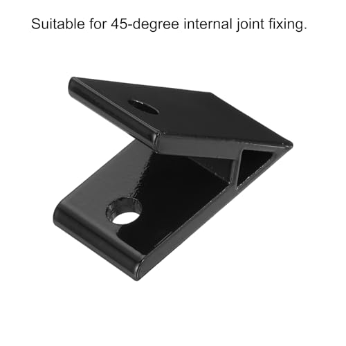 Équerre d'angle 45 degrés renforcée pour profilé aluminium 4040 noir - 5