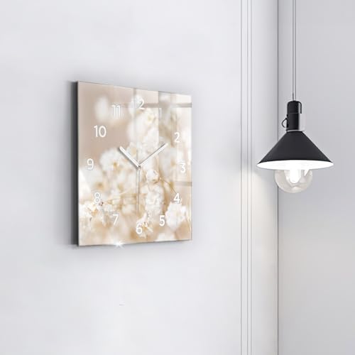 Horloge murale de qualité supérieure Wallfluent 30x30 cm au design moderne carré - 4