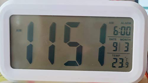 Ajanta Quartz Plastic Digital Alarm and Table clock, (13 x 8 x 4 cm, White ODC 210)