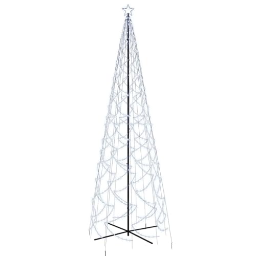 vidaXL Albero di Natale a Cono Bianco Freddo 1400 LED 160x500 cm