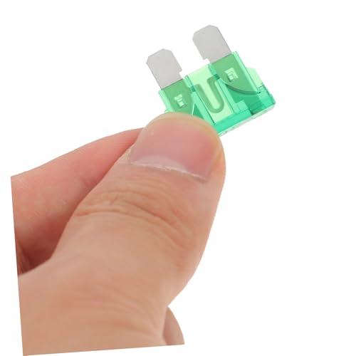 Kit de 60 fusibles estándar para automóvil, RV, camiones y embarcaciones, color verde, 30 A, 32 V, material zinc miniatura 2