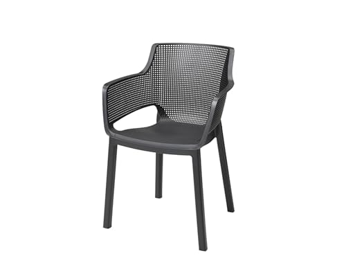 Keter Chaise de Jardin Elisa - Lot de 4 - Anthracite