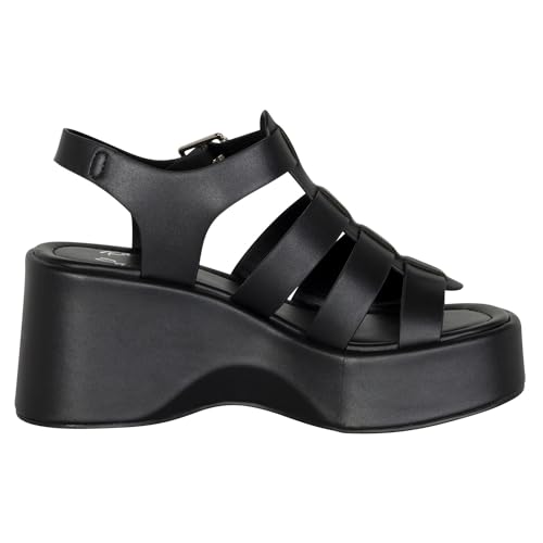 Women’s Strappy Platform Wedge Sandals – Open Toe Chunky Heel Summer Dress Shoes with Buckle Strap – 3 Inch Heel, 1.5 Inch Front Platform – Fashion Comfortable Casual - TUCSON2
