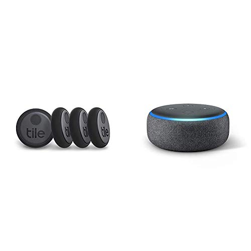 Tile Sticker (2020) - 4-Pack Echo Dot (3rd Gen) Amazon Smart Speaker with Alexa