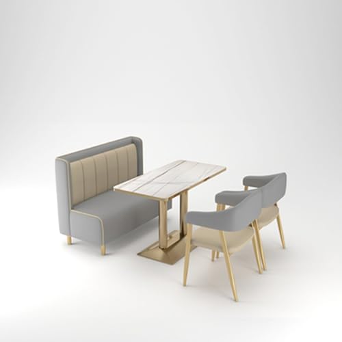 MPLFHSYOS Sofá Moderno tapizado de Dos plazas, sofá de Comedor, sillón Sencillo, sofás de salón con Vista a la Pared, Muebles for restaurantes, cafeterías y confiterías Occidentales(Black,4PCS)