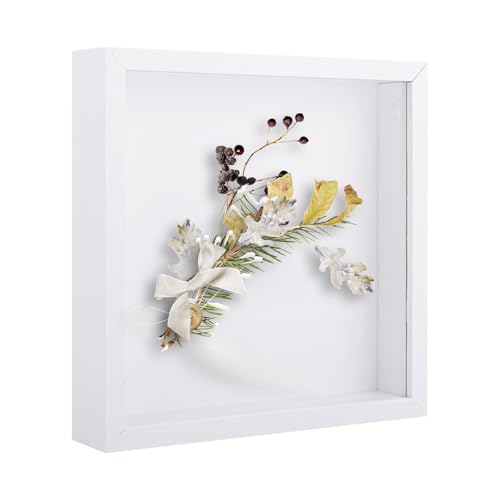 ASelected 3D Shadow Box Frame White 8x8 inch Picture Frame 1.2 Inch Deep Box Frames Wooden Display Box for Crafts Photos Artworks Bouquet Memory Tickets