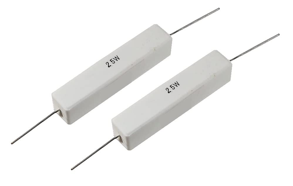 Resistencia de cerámica de 1 ohmio, 25 W (paquete de 2)
