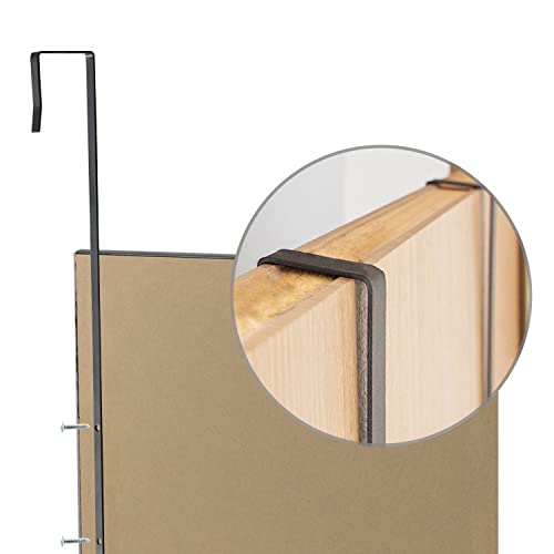 Image of PexFix Door Mirror With Sleek Frame - Rectangle Wall Mounted or Floor Full Length Mirror - Over The Door Vertical Hanging, Black, 44''x16'' (USAM019)
