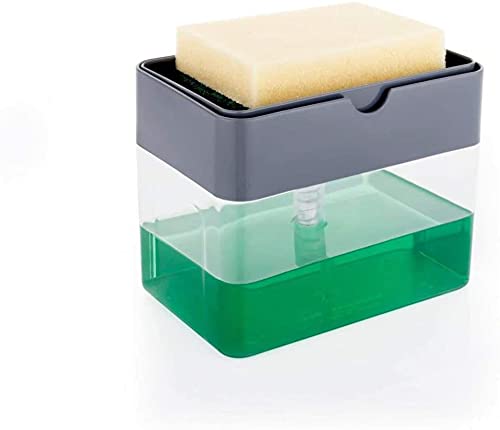 Xariya Soap Pump Dispenser for Dishwasher Liquid for Kitchen Sink with Free Sponge