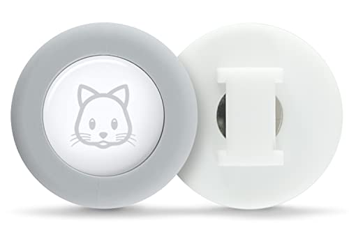 Sweet-Baby-Co-Airtag-Cat-Collar-or-Extra-Small-Dog-Collar-Holder-2-Pack-Fits-Half-Inch-Collars-for-Pet-Compatible-Apple-Air-Tag-Waterproof-GPS-Tracker-Case-Kitten-Cats-Dogs-WhiteGray