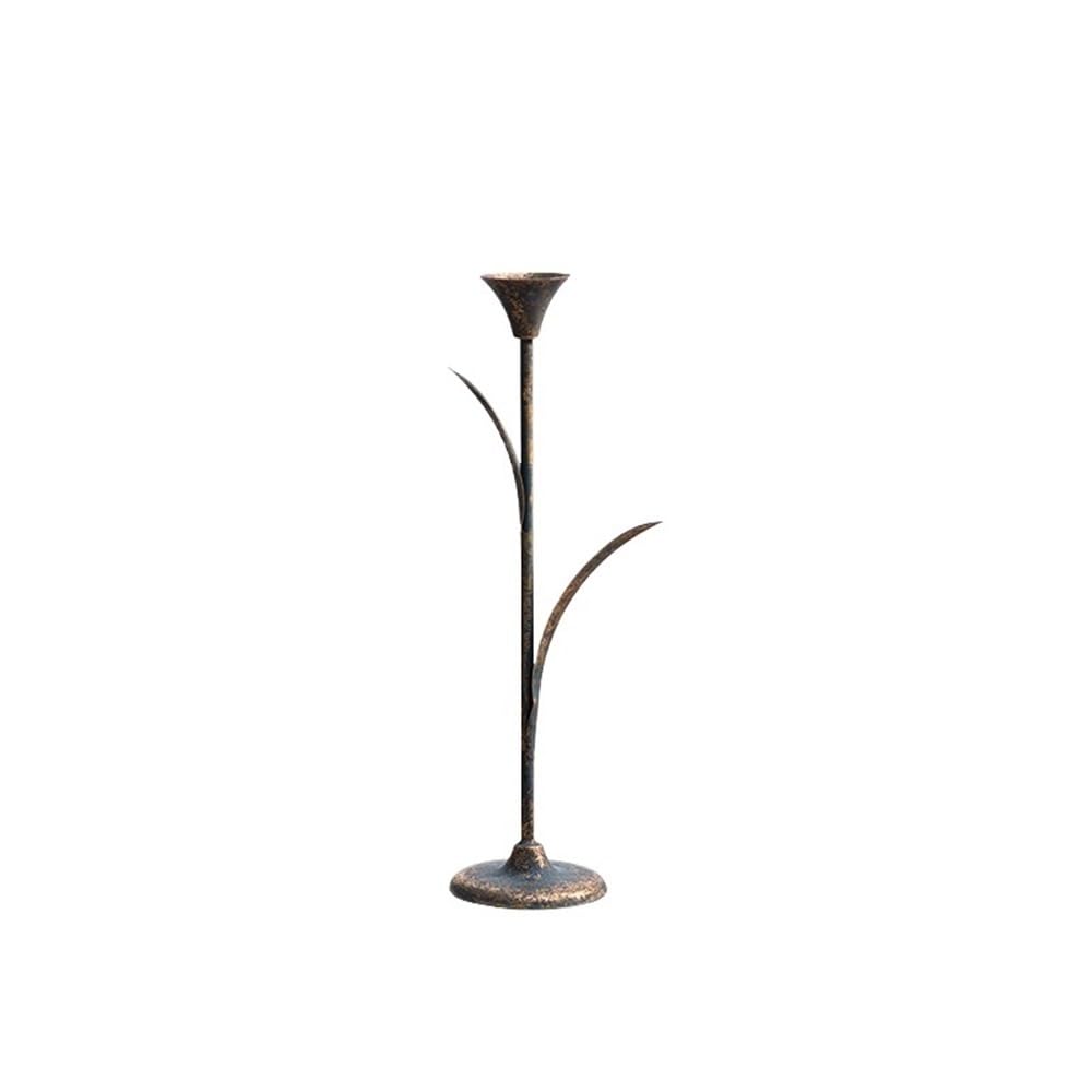 Candlestick Holder Retro Old Wrought Iron Candlestick Ornaments For Coffee Shops, Hotels, Dining Tables(Small)