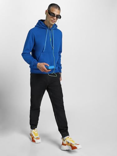 Image of Veirdo Cotton Fleece Regular Fit Hooded Sweatshirt Full Sleeves Solid Jumper Hoodie for Men /Boys