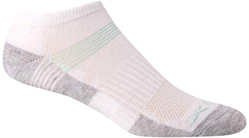 Image of Reebok Women's No Show Athletic Breathable Low Cut Cushioned Socks (12 Pack), Size 4-10, White /Grey