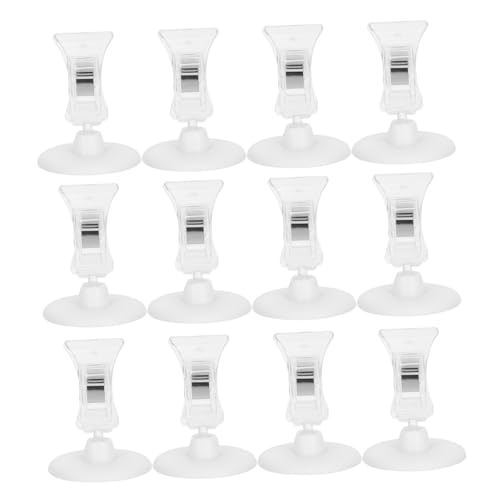 OUNONA 20個 プラスチック製転式展示クリップ 軽量素材 形ベース 迅速交換対応 標準ラベル対応 店舗広告用価格タグホルダー