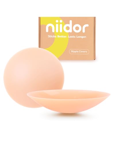 Image of Niidor Adhesive Nipple Covers for Women Sticky Silicone Reusable Pasties Nipple With Travel Case
