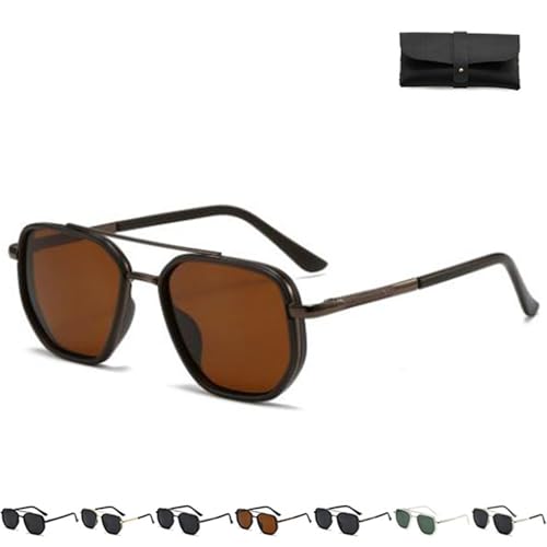 Zen Zest Sunglasses Women, Zenzest Glasses Geometric Frame for Women, Vintage Fashion Double Bridge Metal Eyewears