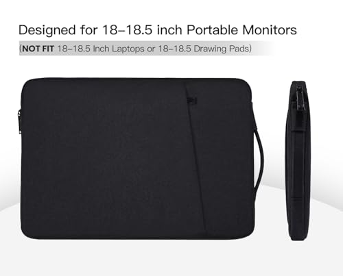 Image of 18.5 Inch Portable Monitor Case Sleeve Bag Compatible with Most Large 18.5 Inch Portable Monitor Carrying Pouch Bag with Pocket(NOT FIT 18 INCH Laptop)