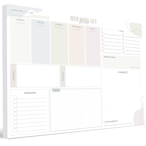 BIROYAL Schreibtischunterlage Papier A3 mit Wochenkalender - 50 Seiten Wochenplaner Block A3 - Schreibunterlage Unterlage Papier mit To Do Liste - Schreibtischunterlage Block im Homeoffice & Büro