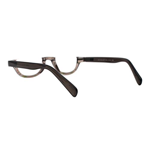 Magnified Lens Reading Glasses Cropped Flat Top Half Rim Spring Hinge3