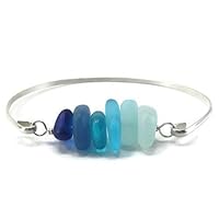 Algopix Similar Product 2 - Sterling Silver Ombre Blue Sea Glass