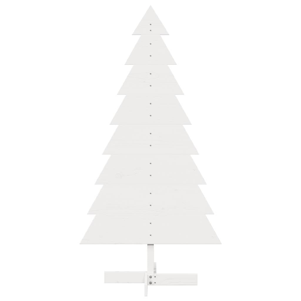 Árbol de Navidad de madera maciza de pino blanco, 150 cm, decoración navideña de madera para decorar con soporte estable, árbol de Navidad rústico de madera natural para un ambiente festivo en el