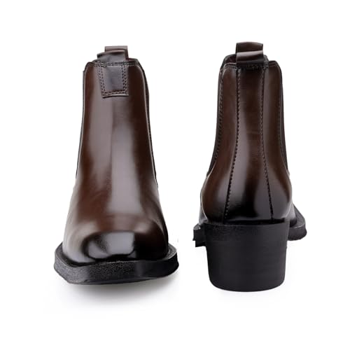 Image of Men's 2 Inch Heel Height Increasing Faux Leather Material With Casual Formal Slipon Chelsea Boot.