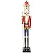 Sunnydaze Arnold The Strong 4ft Nutcracker Christmas Decor - Indoor Traditional Wooden Christmas Nutcracker Decor Statue