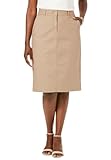 Jessica London Women's Plus Size Stretch Cotton Chino Skirt - 18 W, New Khaki