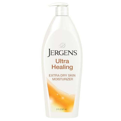 Jergens Ultra Healing Dry Skin Lotion, Hand and Body Moisturizer for Quick Absorption into Extra Dry Skin with Hydralucence Blend, Vitamins C, E and B5, White, 21 oz, Pack of 3