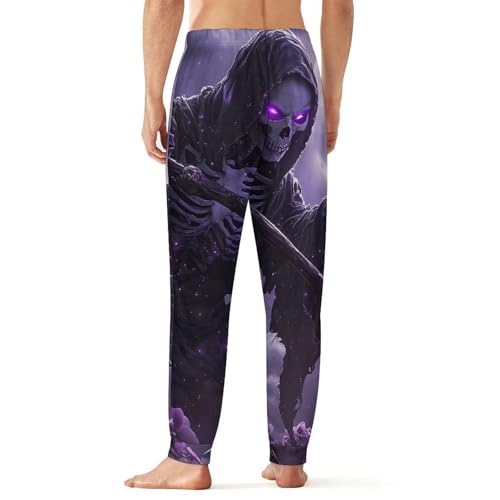 Purple Grim Reaper Mom Men's Pajama Pants Soft Lounge Bottoms Lightweight Jogger for Sleeping3
