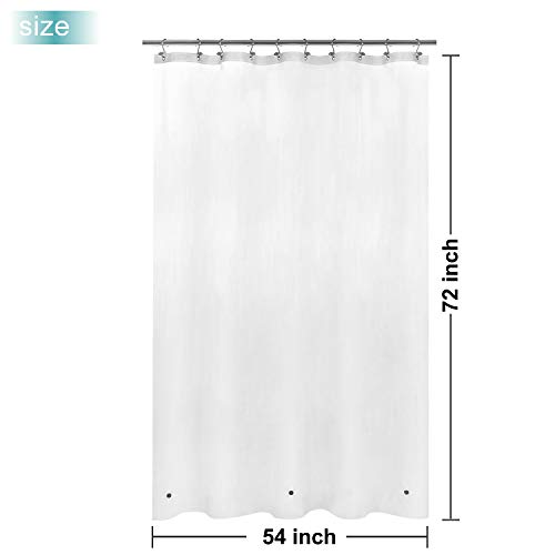 Image of Mrs Awesome Stall Shower Curtain Liner with 3 Magnets 54 x 72 inch, PEVA 8G Thick & Heavy Duty Plastic Shower Curtain for Bathroom, Waterproof, 54x72, Frost