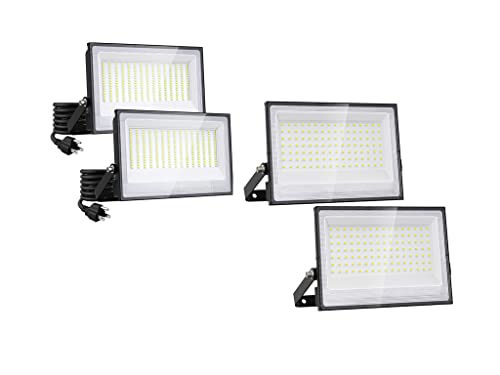 Onforu 4Pack 100W Led Flood Light Outdoor, 8900Lm Super Bright Outdoor Security Lights, Ip66 Waterproof Flood Lights Outdoor, 6500K Daylight White Floodlight For Yard Garden Playground Basketball #TOP18