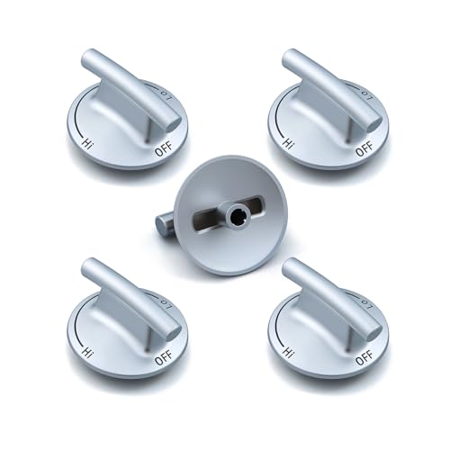 7733P410-60 Stove Knobs Replacement Parts for Jennair Cooktop Surface Burner Knob Gas Stove Top Knob Jenn-Air JGC8536ADB JGC8430BDS 5 Burner Cook Top Range 74007733 Assembly Knobs 5 Pcs