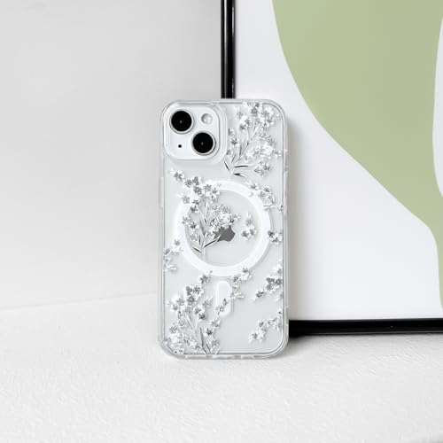 NITITOP for iPhone 13/14 Case Magnetic Clear Flower - White by NITITOP - Used condition - Image 6