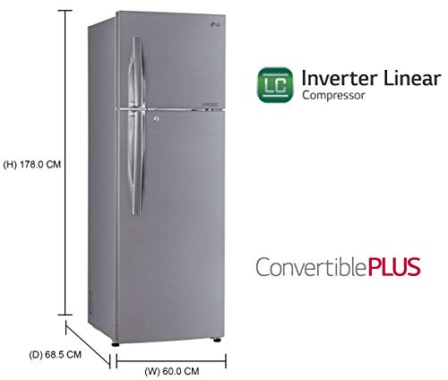 LG 360 L 3 Star Inverter Linear Frost-Free Double Door Refrigerator (GL-T402JPZ3, Shiny Steel, Conve amazinggiftidea-com