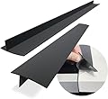 Silicone Stove Counter Gap Cover / Filler by Kindga 25" Long, Sealing Spills Between Kitchen Appliances Washing Machine and Stovetop, Set of 2 (Black)