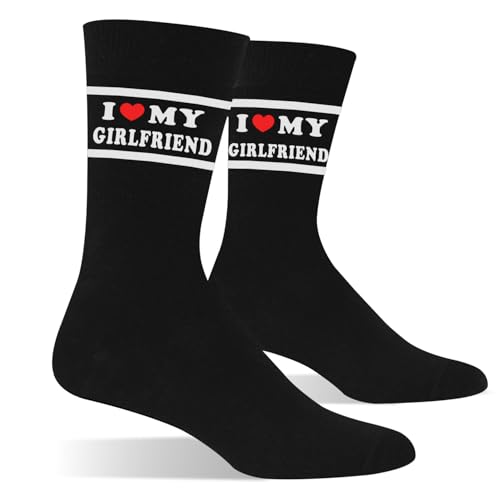 Voajocc Boyfriend Gifts Funny I Love My Girlfriend Socks,...