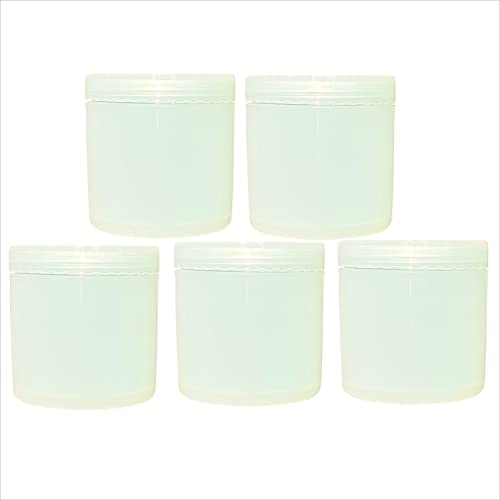 Image of Zenvista Empty Cosmetic Containers, Acrylic Jars, Small Containers For Cosmetics, Lip Balm Containers, Pearl White Jar With Transparent Cap-100gm (Pack of5)