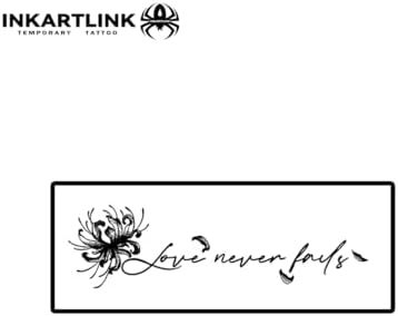 INKARTLINK Semi Permanent Tattoos, Holiday Tattoos, Party Favors, Lasts 7-15 Days, Waterproof and Non-reflective, Unique Design (English Emotional Phrases With Flowers)