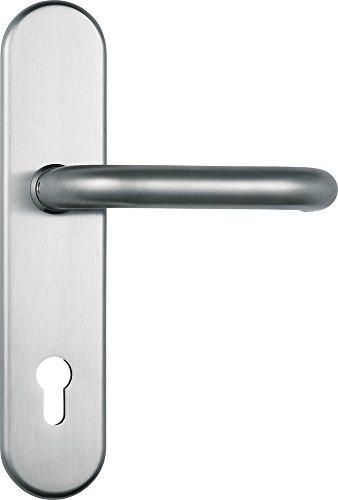 ABUS Tür-Schutzbeschlag HLZS814 ER edelstahl mit Zylinderschutz & beidseitigem Drücker rund, 12229 - Image 3