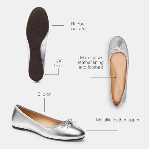 Coach Women's Abigail Metallic Leather Ballet Flat3