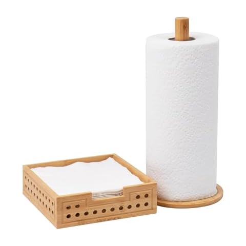 Mind Reader Bamboo Towel and Napkin Holder Set Cover