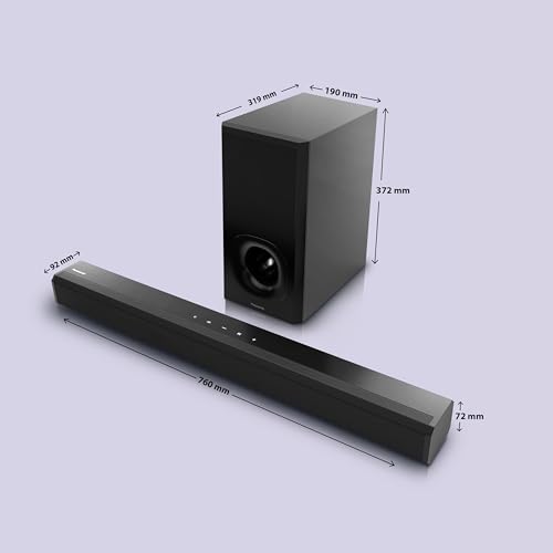 Image of Panasonic 160W 2.1Ch with 3D Surround Soundbar Speaker System, Bluetooth, USB, RCA, AUX Inputs Remote Control (SC-HTS160GWK,Black)