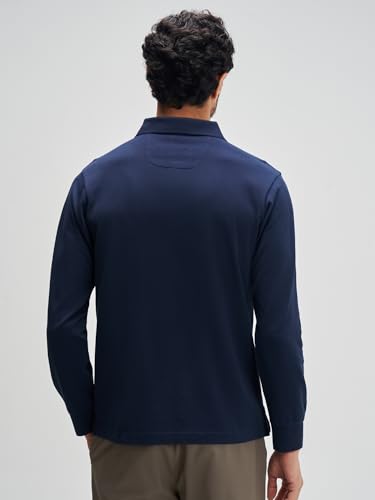 Image of XYXX Men's Solid Cotton Polo T-Shirt | Polo Neck Tshirts | Full Sleeves | Solid-Regular Fit
