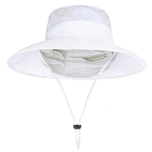 Image of Sun Hats for Men Women Fishing Hat UPF 50+ Breathable Wide Brim Bucket Hats Summer UV Protection Safari Hat with Neck Flap