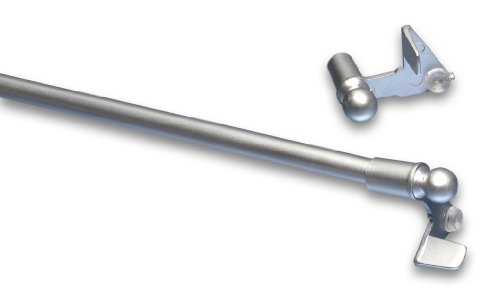 Gardinen- Fenster- Klemmstange für Scheibengardinen 5 Größen Farbwahl weiß oder alu-Silber/Chrom matt Cover