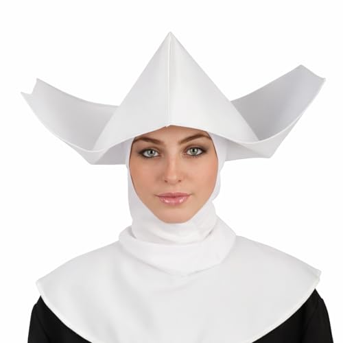 Coiffe de nonne adulte Carnival Toys 5733 pour déguisement blanc